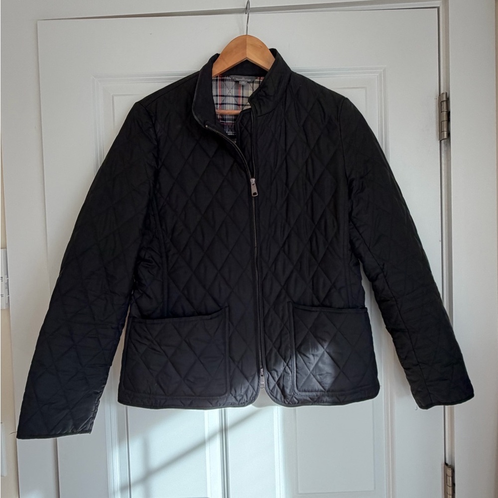 L.L. Bean Black Quilted Diamond-Pattern Jacket